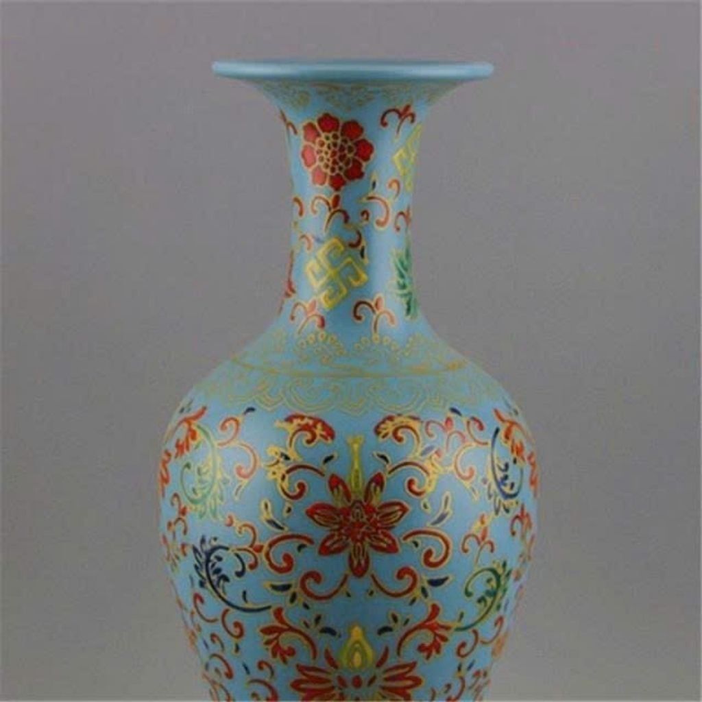  Bình Sưu Tầm Men Xanh Ngọc Vẽ Hoa Văn BKCECN-10403 