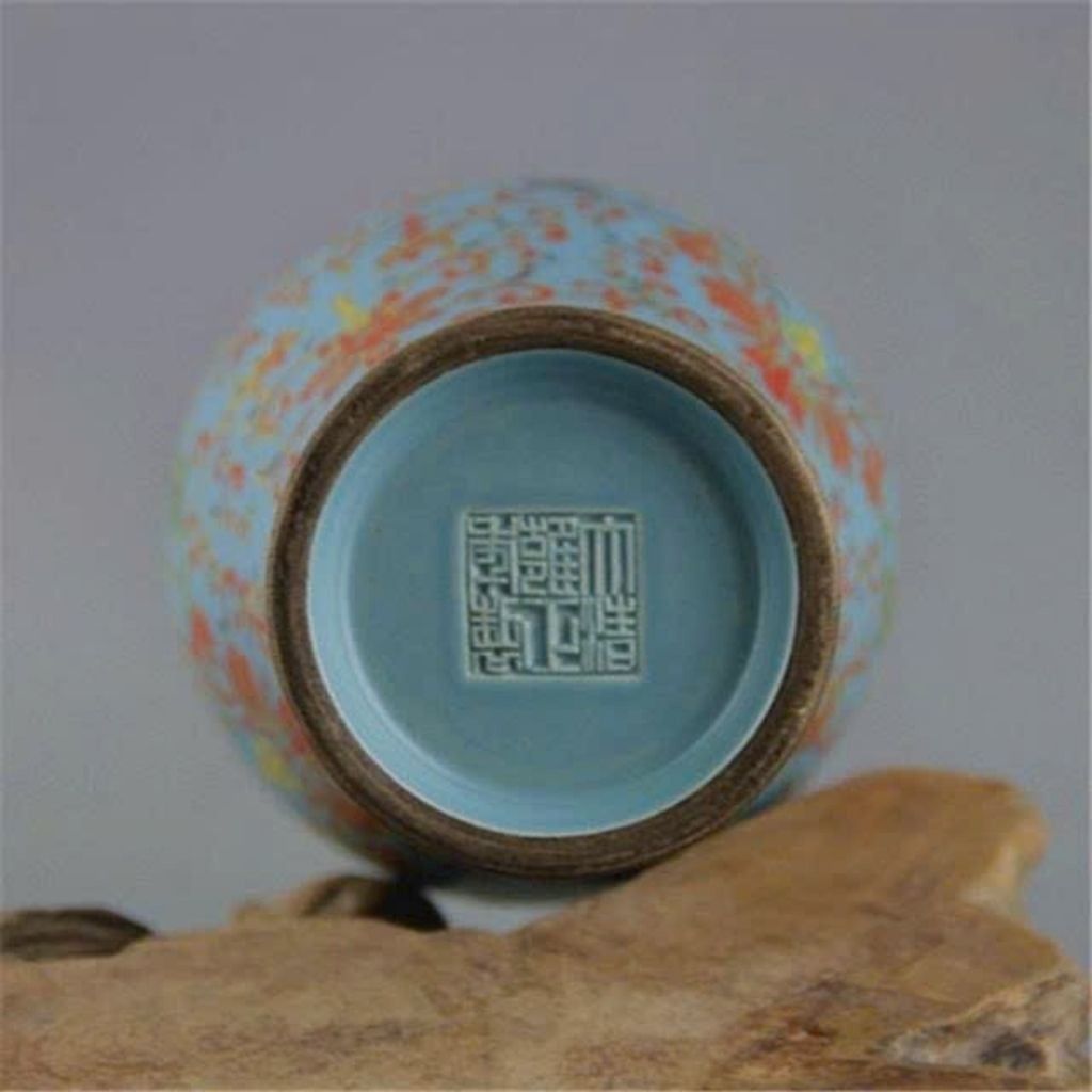  Bình Sưu Tầm Men Xanh Ngọc Vẽ Hoa Văn BKCECN-10403 