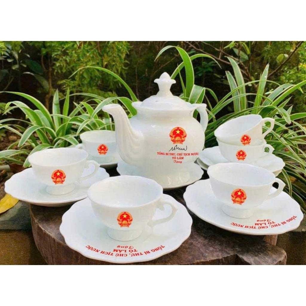  Bộ Ấm Chén In Tổng Bí Thư Chủ Tịch Nước Tô Lâm gốm Bát Tràng BKCECN-10404 