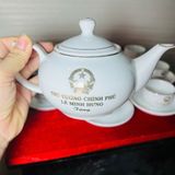  Bộ Ấm Chén In Thủ Tướng Chính Phủ Lê Minh Hưng gốm Bát Tràng BKCECN-10410 