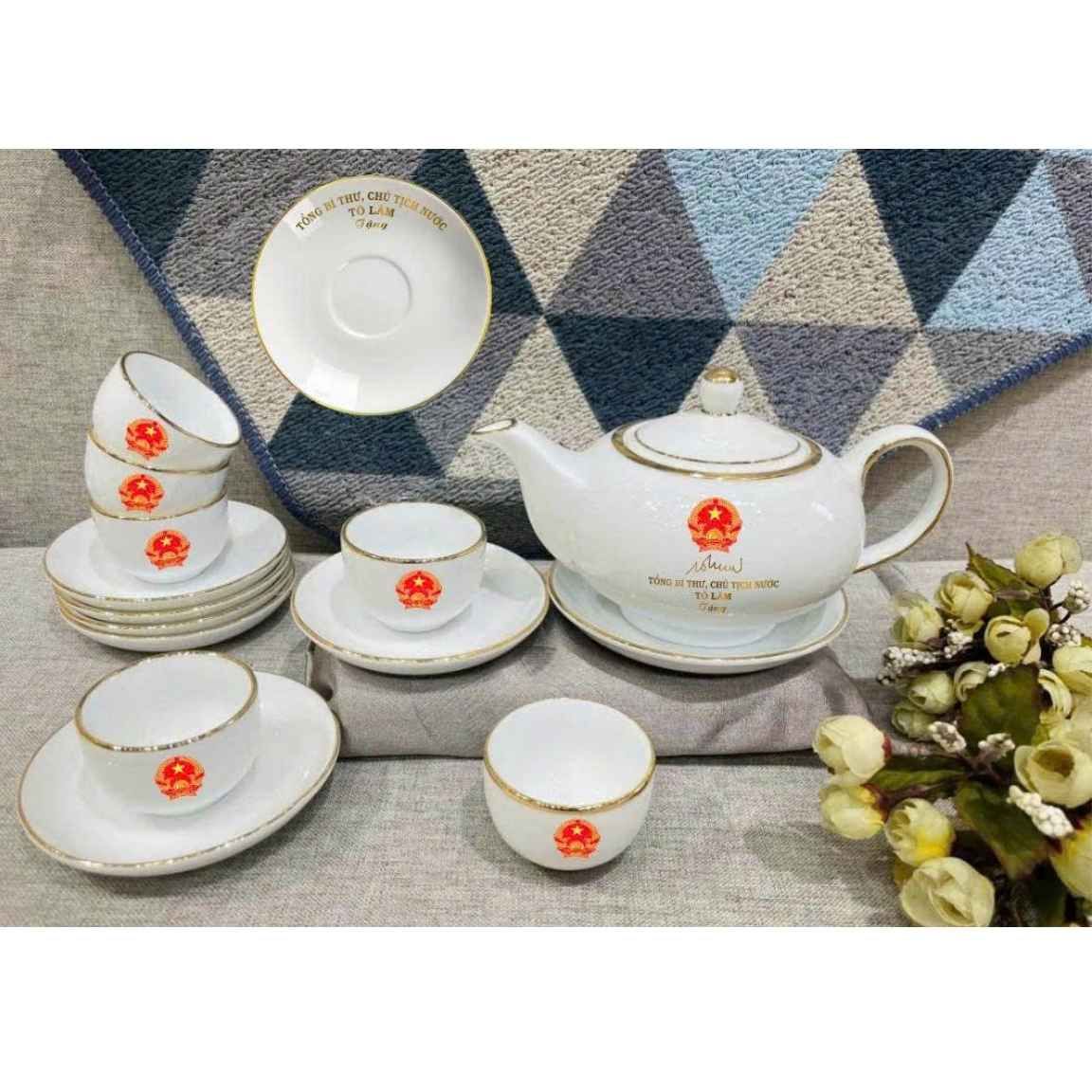  Bộ Ấm Chén Bát Tràng Thủ Tướng Chính Phủ Lê Minh Hưng BKCECN-10415 