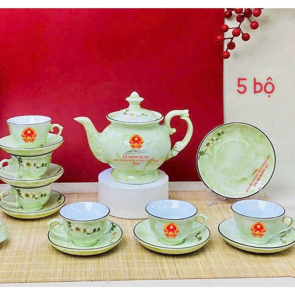  Bộ Ấm Chén Men Vân Đá in tên Thủ Tướng Lê Minh Hưng BKCECN-10417 