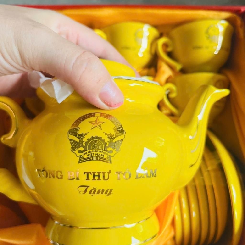  Bộ Ấm Chén Tổng Bí Thư Tô Lâm in Quốc Huy BKCECN-10421 