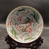  Đĩa Thưởng Sưu Tầm Vẽ Rồng Ngũ Sắc Đường Kính 23cmBKCECN-10430 