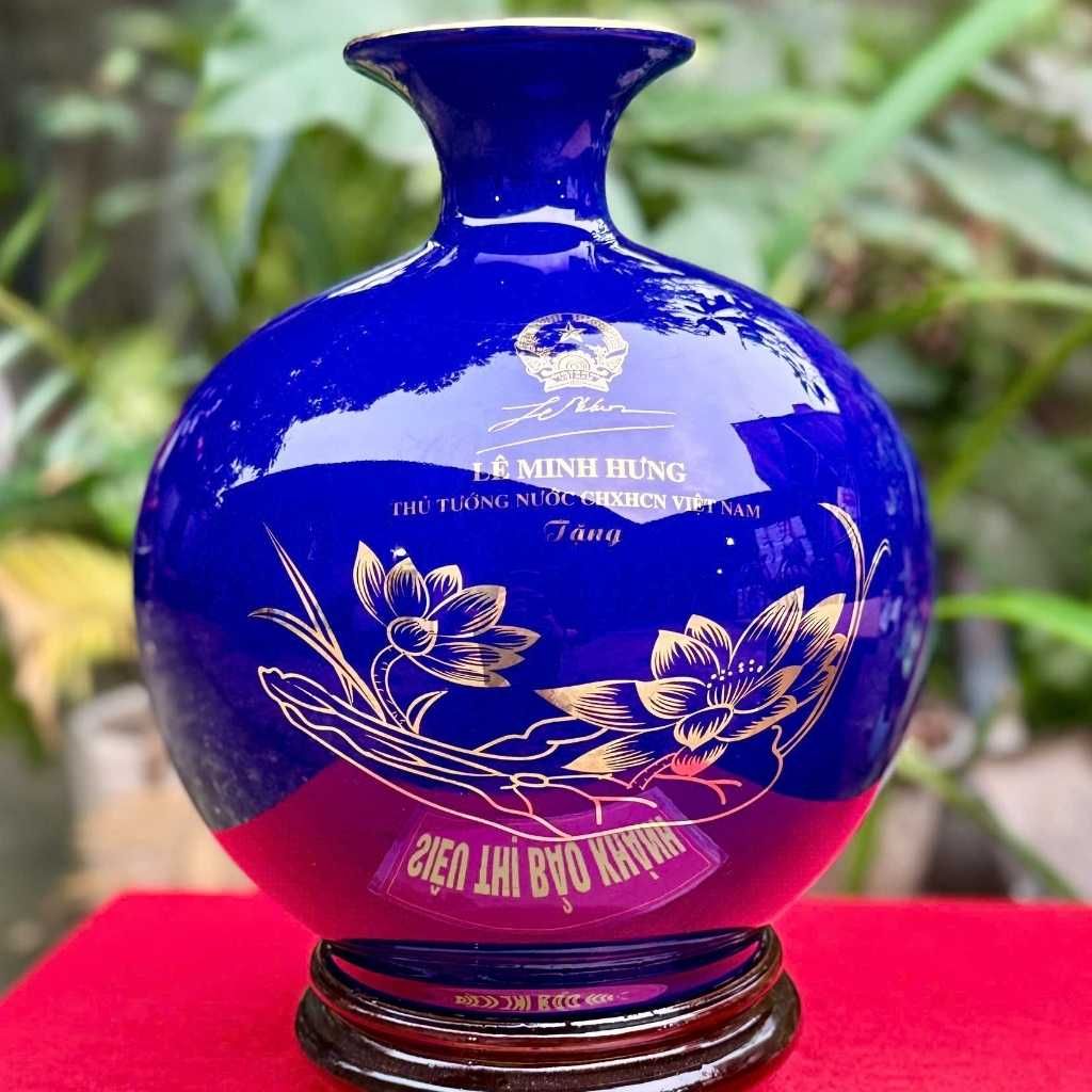  Bình Gốm Thủ Tướng Lê Minh Hưng Men Xanh BKCECN-10432 