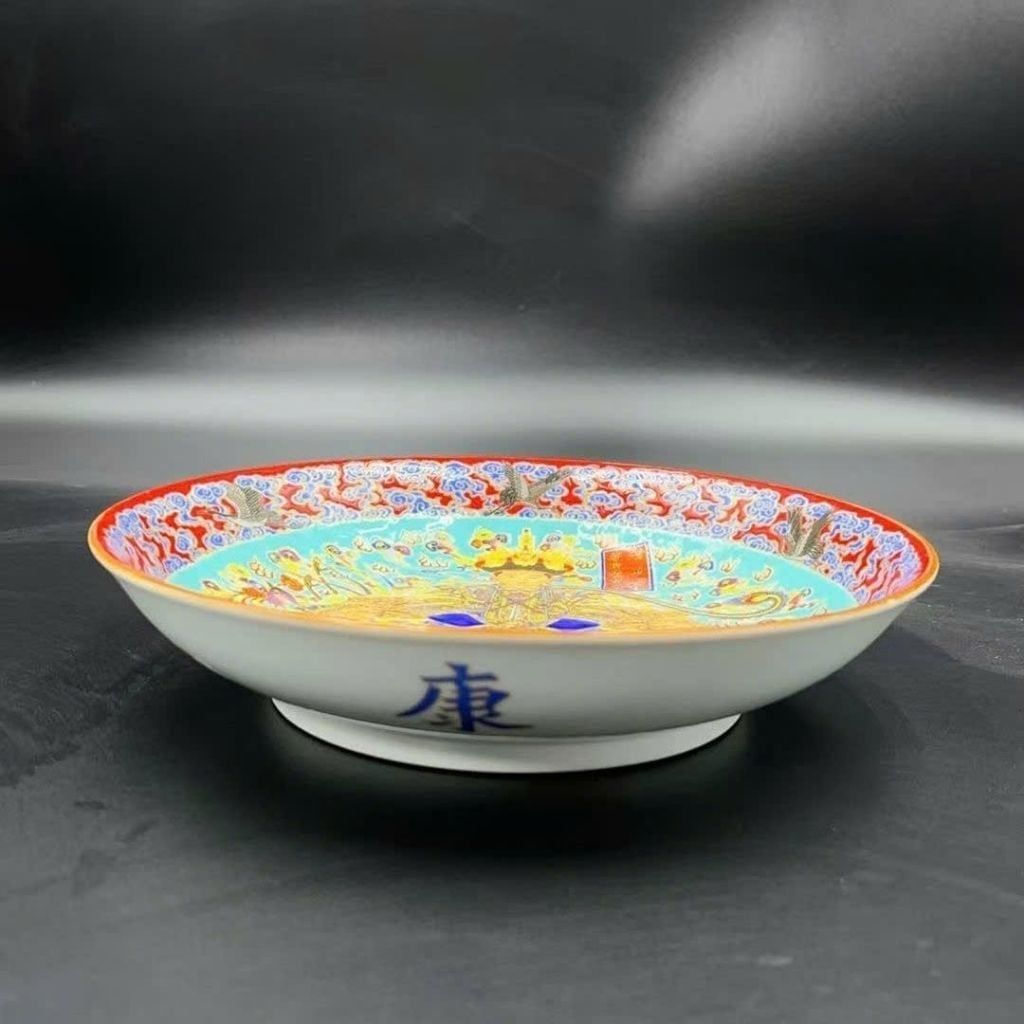  Đĩa Thưởng Gốm Sứ Họa Tiết Cung Đình Cổ BKCECN-10438 