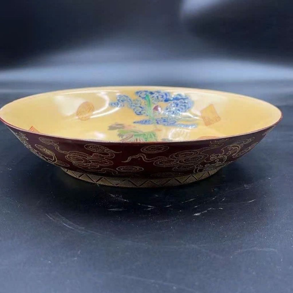  Đĩa Thưởng Gốm Sứ Vẽ Hoa Mẫu Đơn Cổ Điển BKCECN-10440 