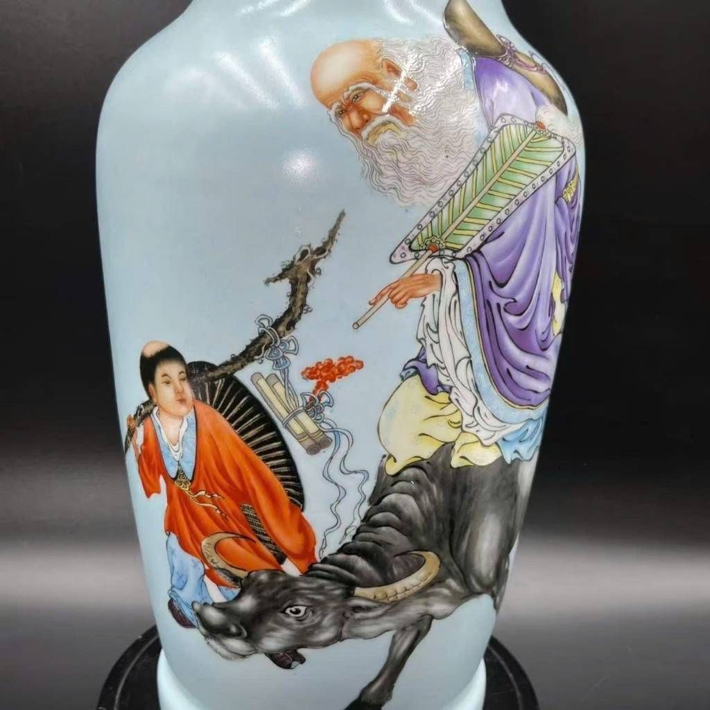  Bình Sứ Vẽ Lão Tử Cưỡi Trâu Sưu Tầm Đẹp BKCECN-10443 