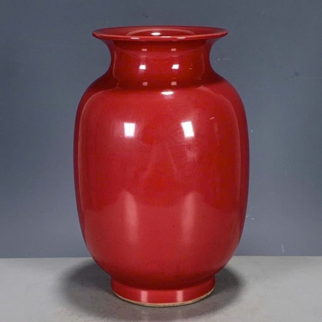  Bình Gốm Sứ Đỏ Sưu Tầm Cao 17cm BKCECN-10449 