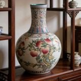  Bình Gốm Sứ Vẽ Đào Thọ Trường Sinh Cao 40cm BKCECN-10463 