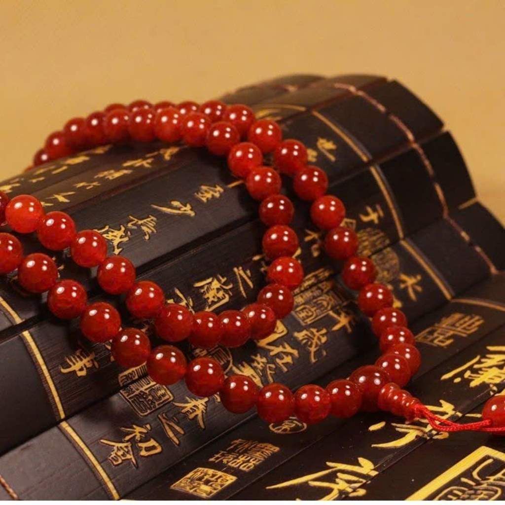  Vòng Cổ Mã Não Đỏ Mix Đá Dzi Sưu Tầm BKJECN-9427 