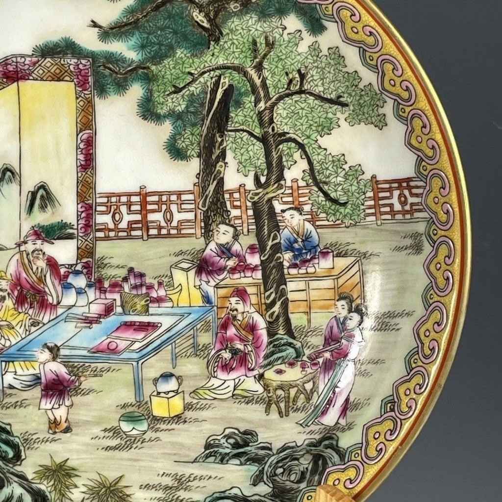 Đĩa Cảnh Gốm Sứ Vẽ Màu Bách Nhi Đồ Cổ Điển BKCECN-10465 