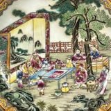  Đĩa Cảnh Gốm Sứ Vẽ Màu Bách Nhi Đồ Cổ Điển BKCECN-10465 