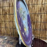  Đĩa Cảnh Gốm Sứ Men Tím Vẽ Long Lân Vờn Mây BKCECN-10474 