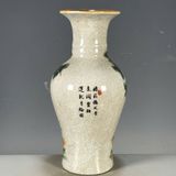  Cặp Bình Gốm Sứ Men Rạn Vẽ Tay “Nhị Thỏ Thưởng Hồng” BKCECN-10476 