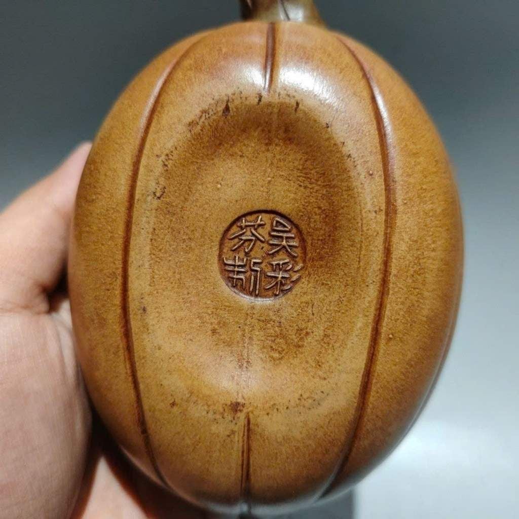  Ấm Trà Tử Sa Dáng Quả Bí Ngô Men Đoạn Nê Cổ Sưu Tầm BKCECN-10486 