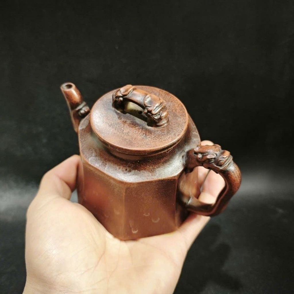  Ấm Trà Tử Sa Lục Giác Tích Rồng Cổ Sưu Tầm BKCECN-10487 