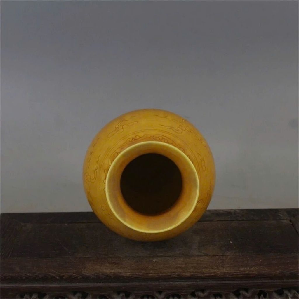  Bình Gốm Men Vàng Tích Phượng Hoàng Cổ Sưu Tầm BKCECN-10490 