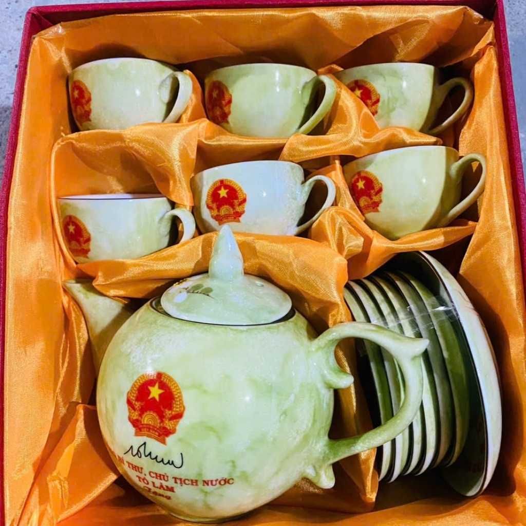  Bộ Ấm Chén Tổng Bí Thư Chủ Tịch Nước Tô Lâm Bát Tràng BKCECN-10499 