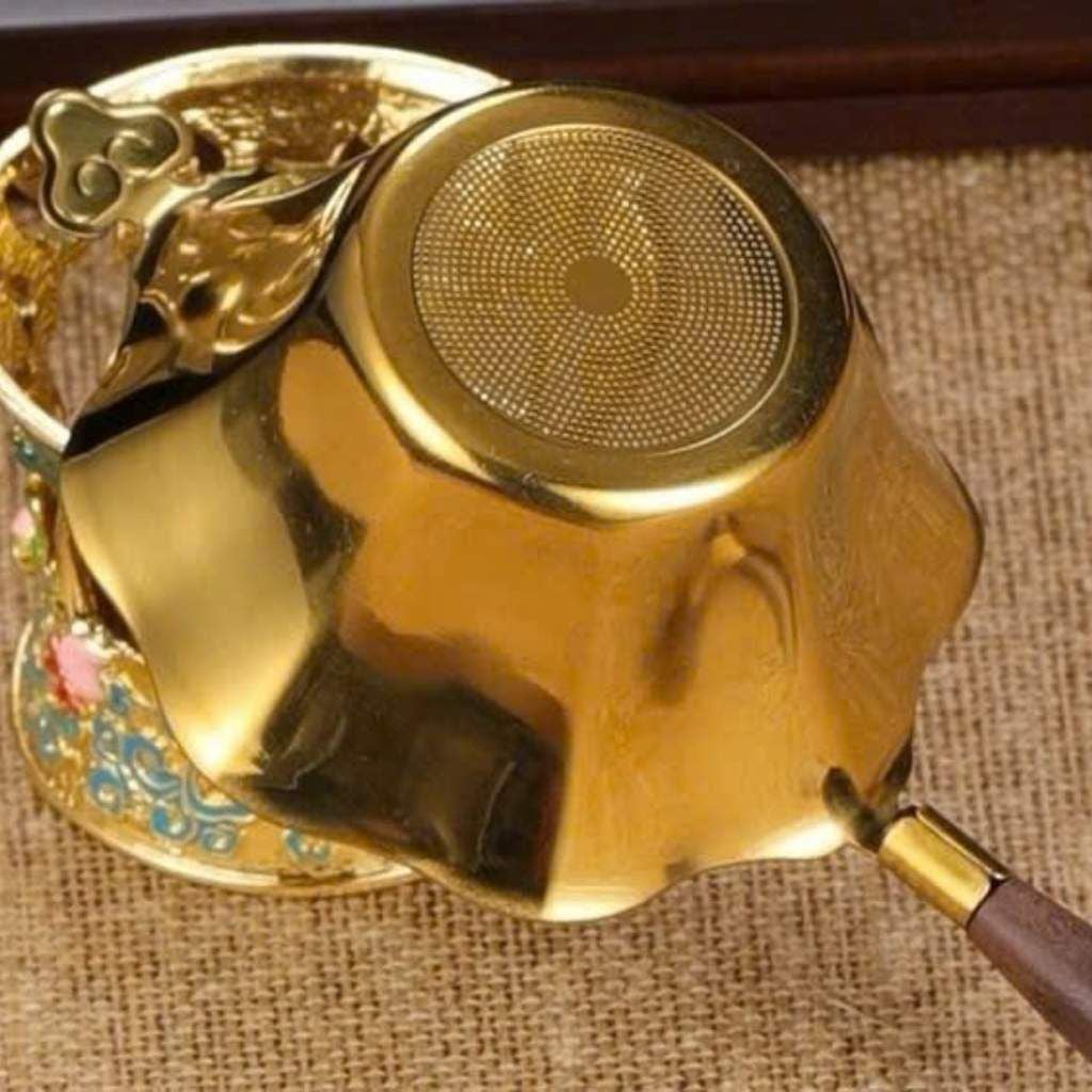  Lọc Trà Mạ Vàng 24K Kèm Đế Thủy Tinh Decor  BKCECN-10513 