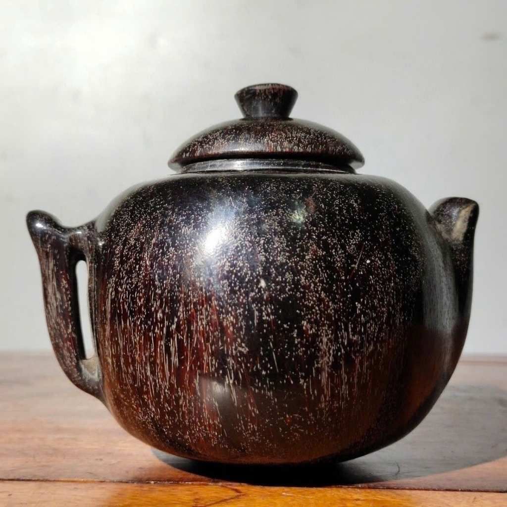  Ấm Trà Dáng Quả Hồng Cổ Ngoạn Bằng Sừng Xưa Sưu Tầm BKCECN-10518 