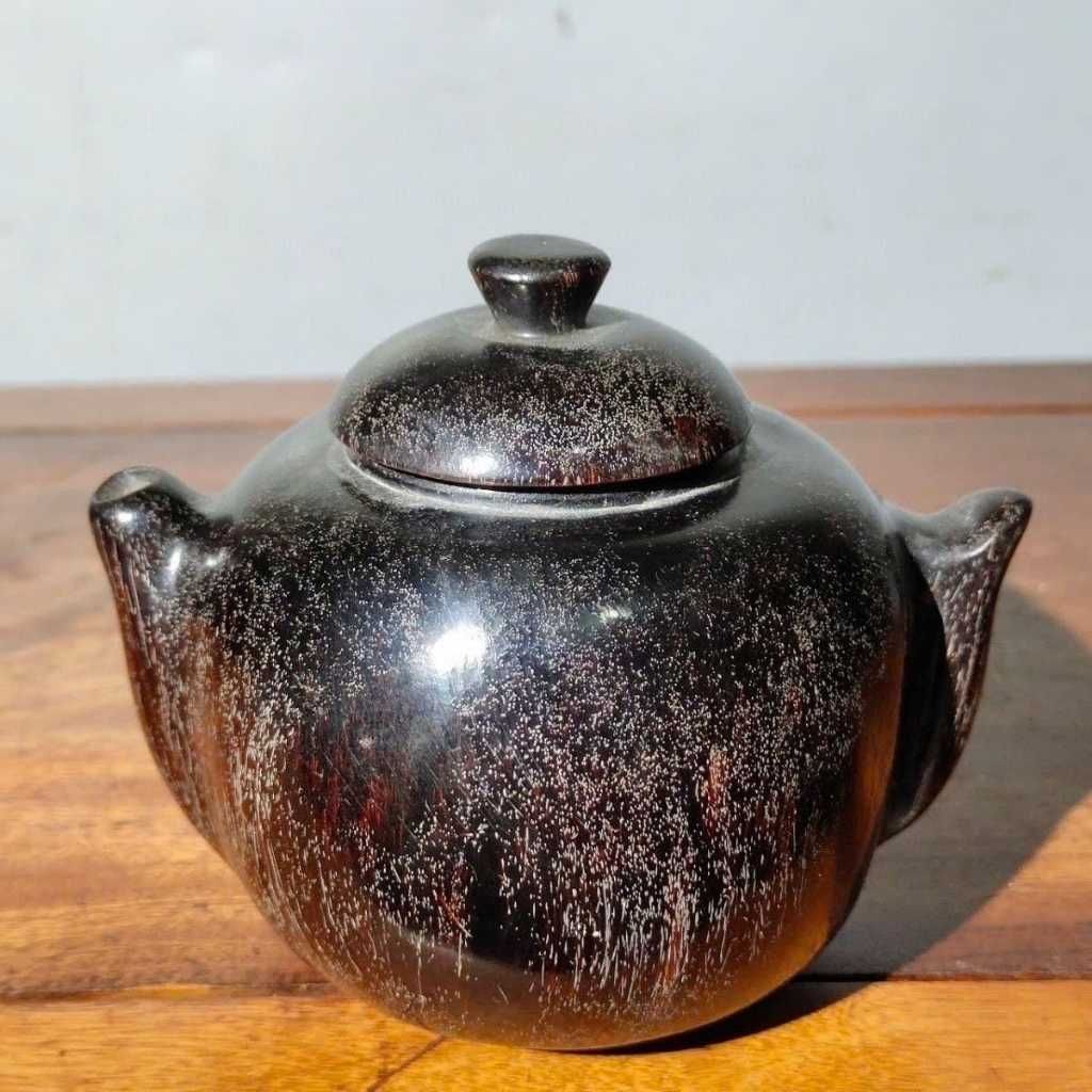 Ấm Trà Dáng Quả Hồng Cổ Ngoạn Bằng Sừng Xưa Sưu Tầm BKCECN-10518 