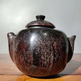  Ấm Trà Dáng Quả Hồng Cổ Ngoạn Bằng Sừng Xưa Sưu Tầm BKCECN-10518 