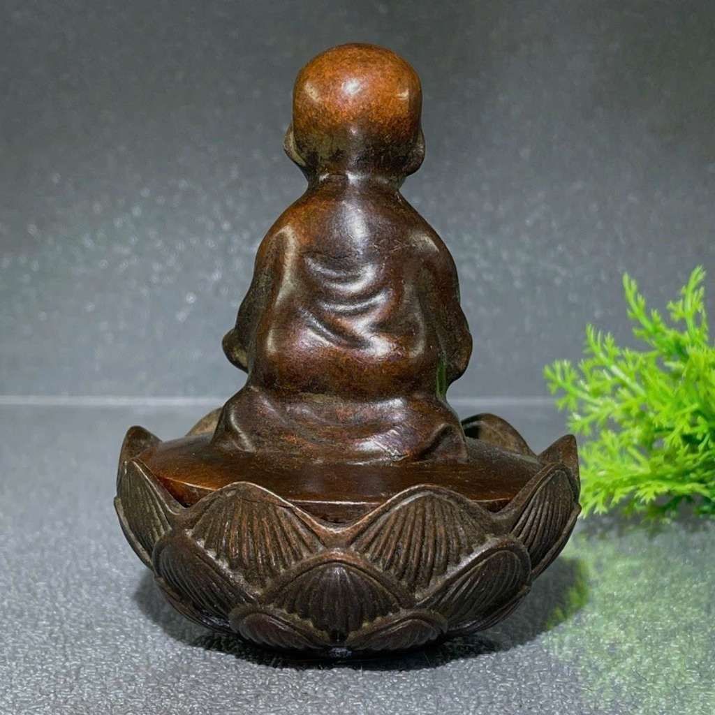  Lư Xông Trầm Đồng Đúc Hình Chú Tiểu Tọa Đài Sen BKCECN-10530 