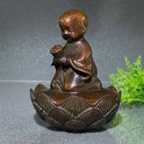  Lư Xông Trầm Đồng Đúc Hình Chú Tiểu Tọa Đài Sen BKCECN-10530 