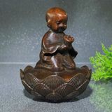  Lư Xông Trầm Đồng Đúc Hình Chú Tiểu Tọa Đài Sen BKCECN-10530 