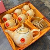  Bộ Ấm Chén Gốm Sứ In Chữ Ký Thủ Tướng Lê Minh Hưng Gốm Bát Tràng BKCECN-10536 