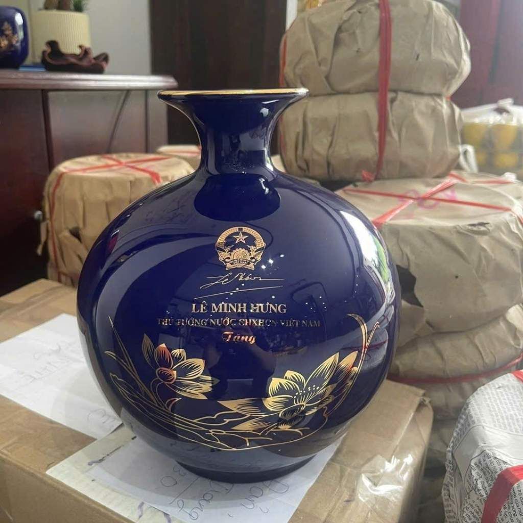  Bình Hút Lộc Gốm Sứ Bát Tràng In Thủ Tướng Chính Phủ Lê Minh Hưng BKCECN-10538 