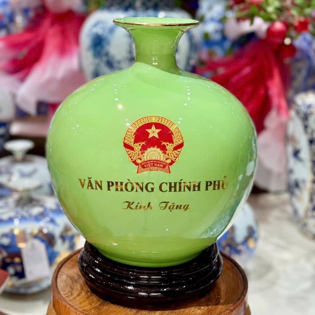  Bình Hút Lộc Gốm Sứ Văn Phòng Chính Phủ In Logo BKCECN-10542 