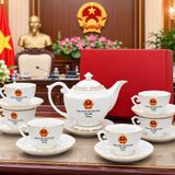  Bộ Ấm Chén Gốm Sứ In Logo Tổng Bí Thư, Chủ Tịch Nước Tô Lâm BKCECN-10543 