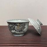  Chén trà sâm gốm sứ vẽ rồng ẩn trong mây cao cấp BKCECN-10550 