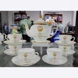  Bộ Ấm Chén Tổng Bí Thư Tô Lâm Dáng Cát Tường In Logo Vẽ Vàng BKCECN-10555 