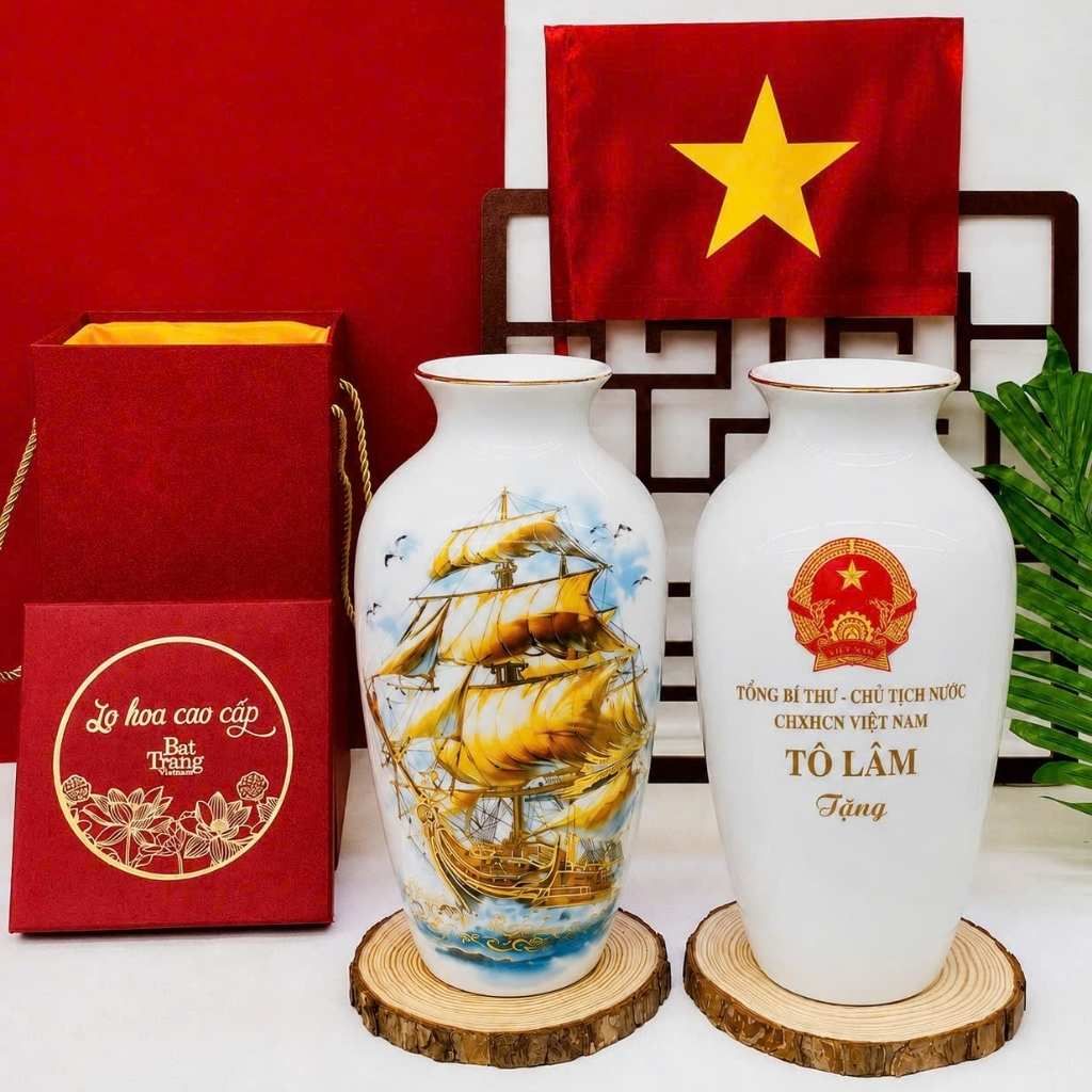  Bình Gốm In Logo Và Chữ Tổng Bí Thư - Chủ Tịch Nước Tô Lâm BKCECN-10556 