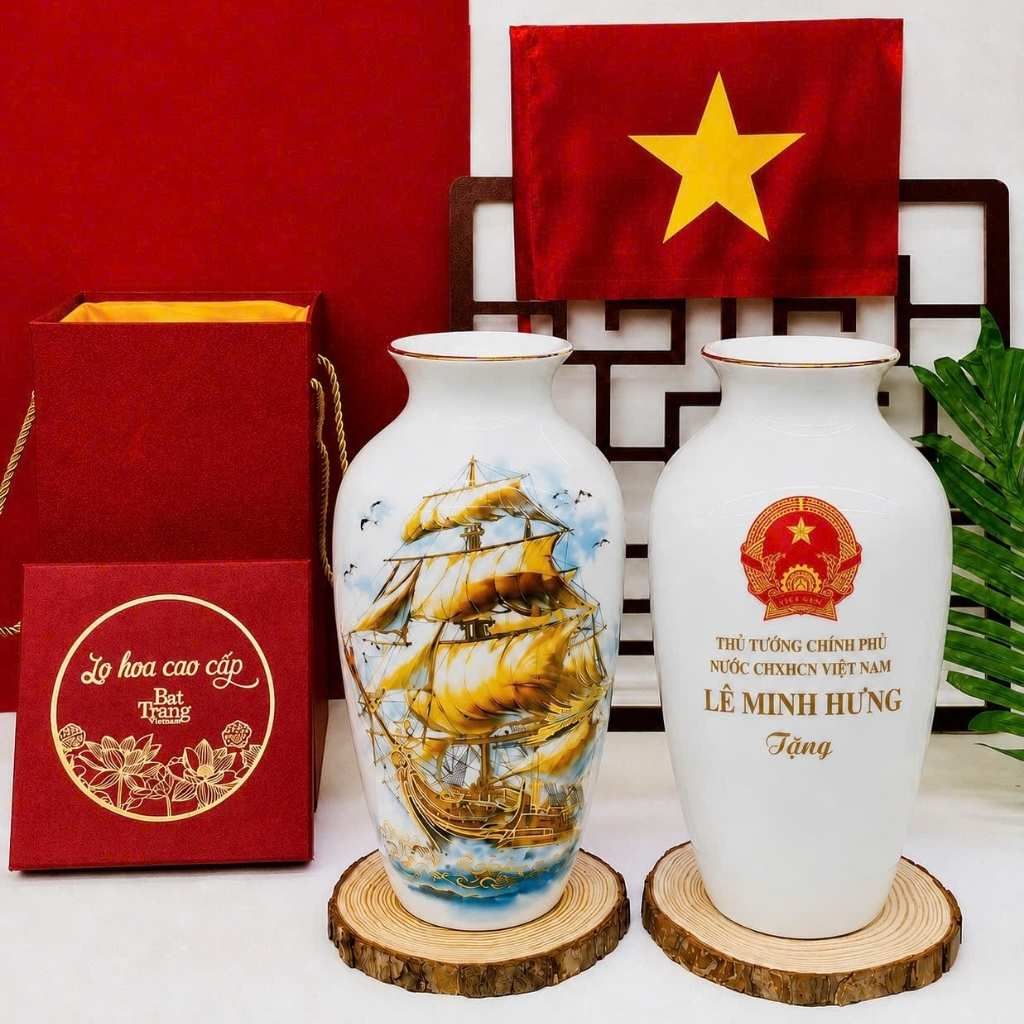  Bình Gốm In Logo Và Chữ Tổng Bí Thư - Chủ Tịch Nước Tô Lâm BKCECN-10556 