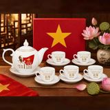  Bộ Ấm Chén Gốm Sứ Chào Mừng Quốc Khánh 2/9 BKCECN-10560 