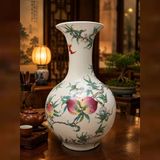  Bình Gốm Sứ Sưu Tầm Vẽ Trường Thọ Đào Tiên Cao 34cm BKCECN-10562 