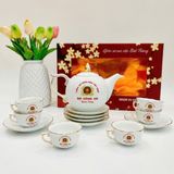  Bộ Ấm Chén Gốm Sứ Bát Tràng In Logo Bộ Công An BKCECN-10563 