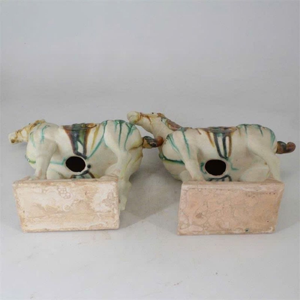  Cặp Tượng Ngựa Gốm Men Tam Thái Dáng Cổ Sưu TầmBKCECN-10571 