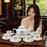  Bộ Ấm Chén Sứ Bát Tràng In Logo Văn Phòng Chính Phủ BKCECN-10572 
