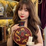  Bình Sơn mài hình rồng màu xanh đỏ BKCECN-10581 
