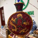  Bình Sơn mài hình rồng màu xanh đỏ BKCECN-10581 