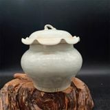  Hũ Trà Gốm Sứ Men Bạch Ngọc Dáng Nắp Lá Sen Cổ Điển BKCECN-10634 
