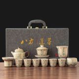  Bộ Ấm Trà Gốm Sứ Khái Hoàng Hoa Văn Cổ Điển Vẽ Vàng BKCECN-10645 