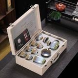  Bộ Ấm Trà Men Hỏa Biến Khai Quang Xanh Cốm Cổ Điển Kèm Hộp Vali BKCECN-10647 