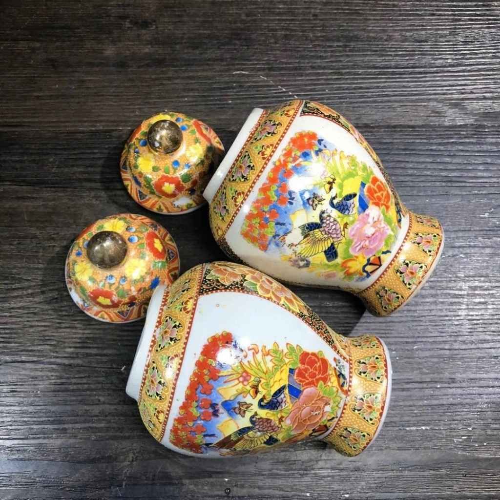  Cặp Choé Gốm Sứ Họa Tiết Hoa Chim Tàu Xưa Vẽ Tay BKCECN-10648 
