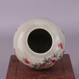  Bình gốm Bát Tràng Củ Tỏi Sứ Men Trắng Vẽ Tay Thọ Đào Ngũ Phúc BKCECN-10650 